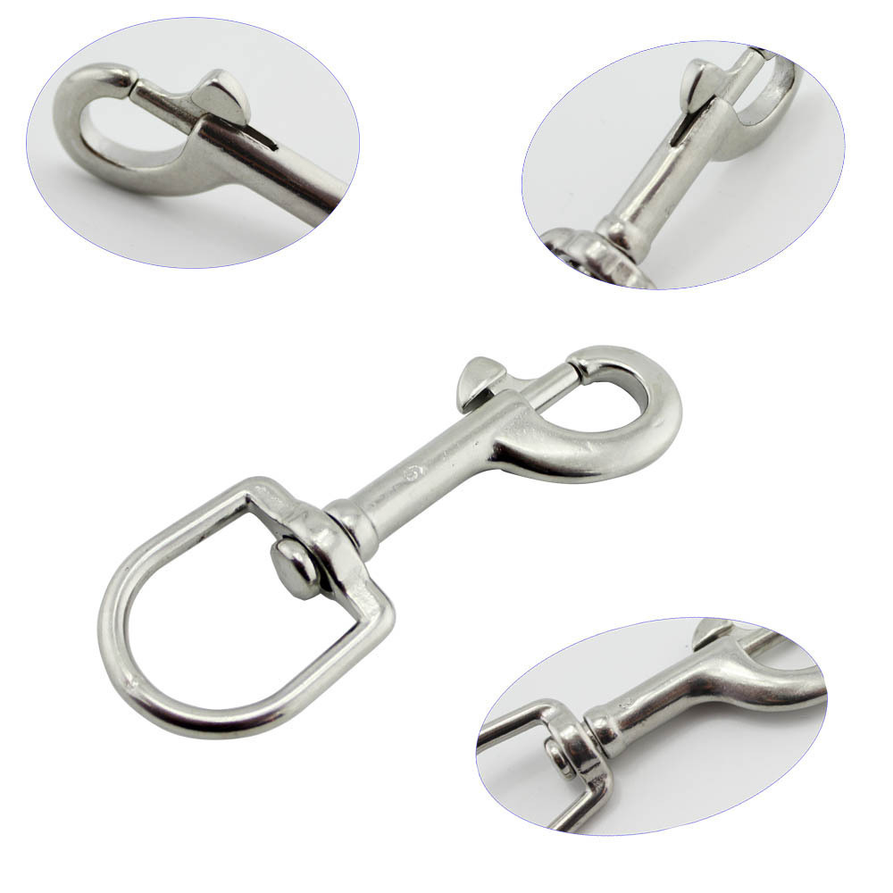 Stainless steel 316 Swivel Eye Snap metal Hooks Dog Leash Clips Heavy Duty Pet Leash chain