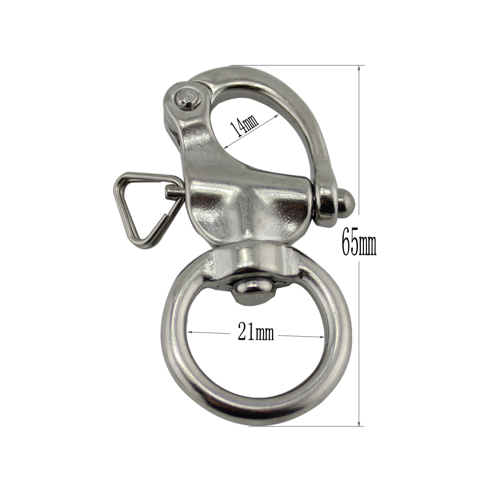 rigging  hardware 20x65mm snap shackle stainless steel 316 quick release swivel camera hook shackle for camera straps