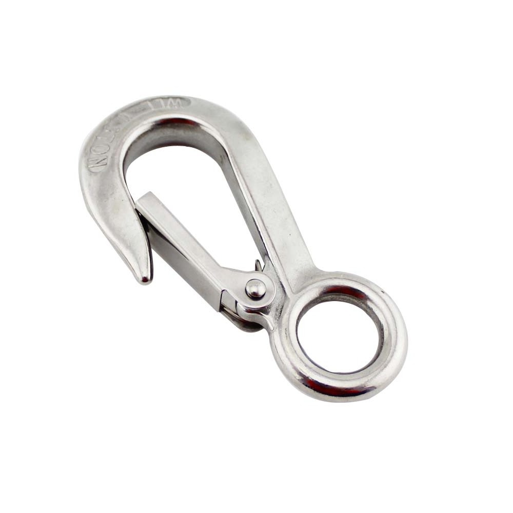 Rigging hardware large eye crane hook stainless steel 304 latching hook for crane