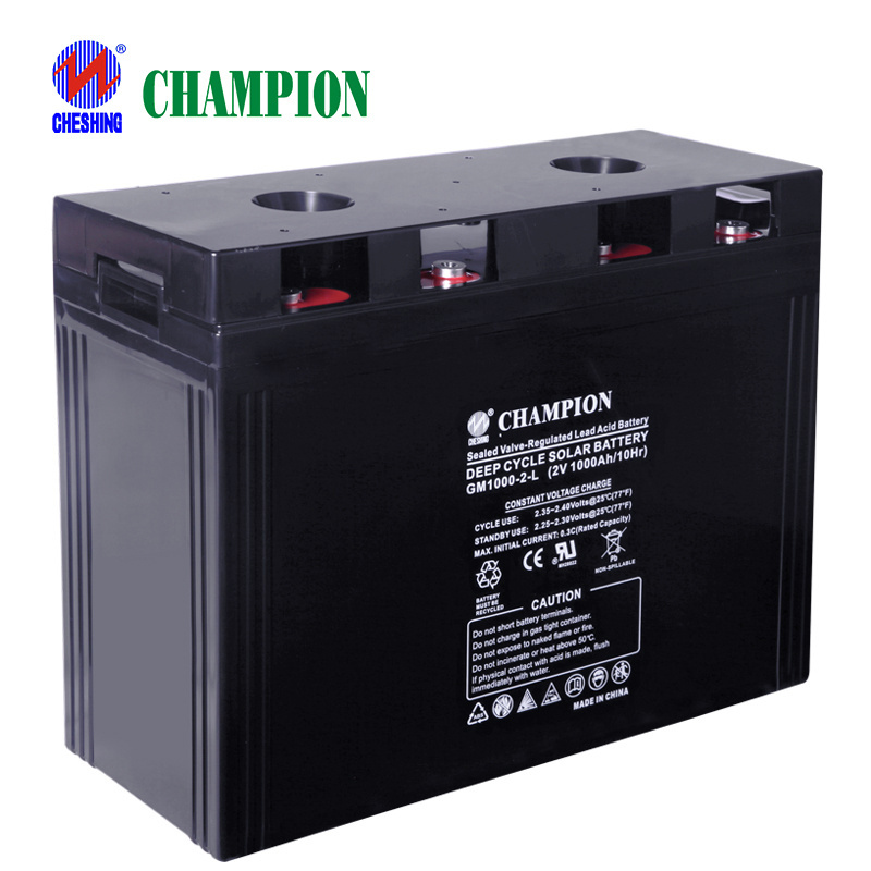 Champion rechargeable Storage Solar Battery 2v 1000ah Agm Lead Acid Battery Bateria Cellule Solaire Battrie