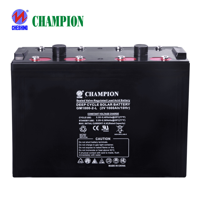 Champion rechargeable Storage Solar Battery 2v 1000ah Agm Lead Acid Battery Bateria Cellule Solaire Battrie