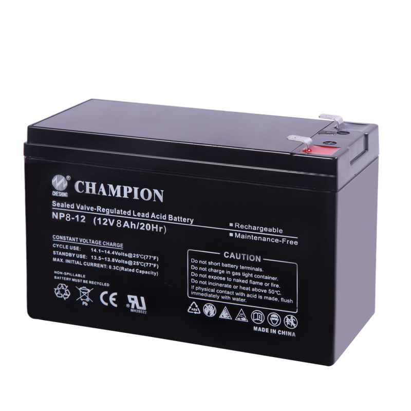 Champion China High quality 12v 8ah batteries lead acid battery vrla bateria for Wind system solar storage