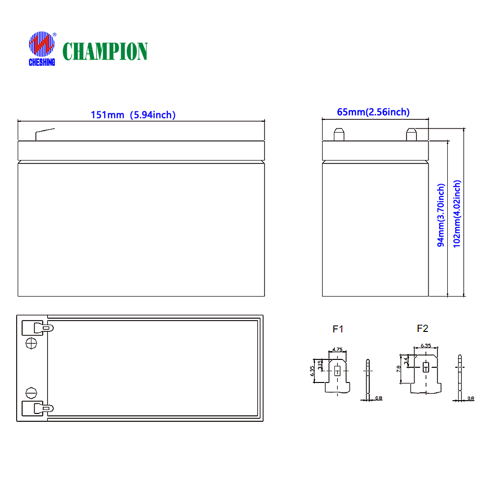 Champion China High quality 12v 8ah batteries lead acid battery vrla bateria for Wind system solar storage