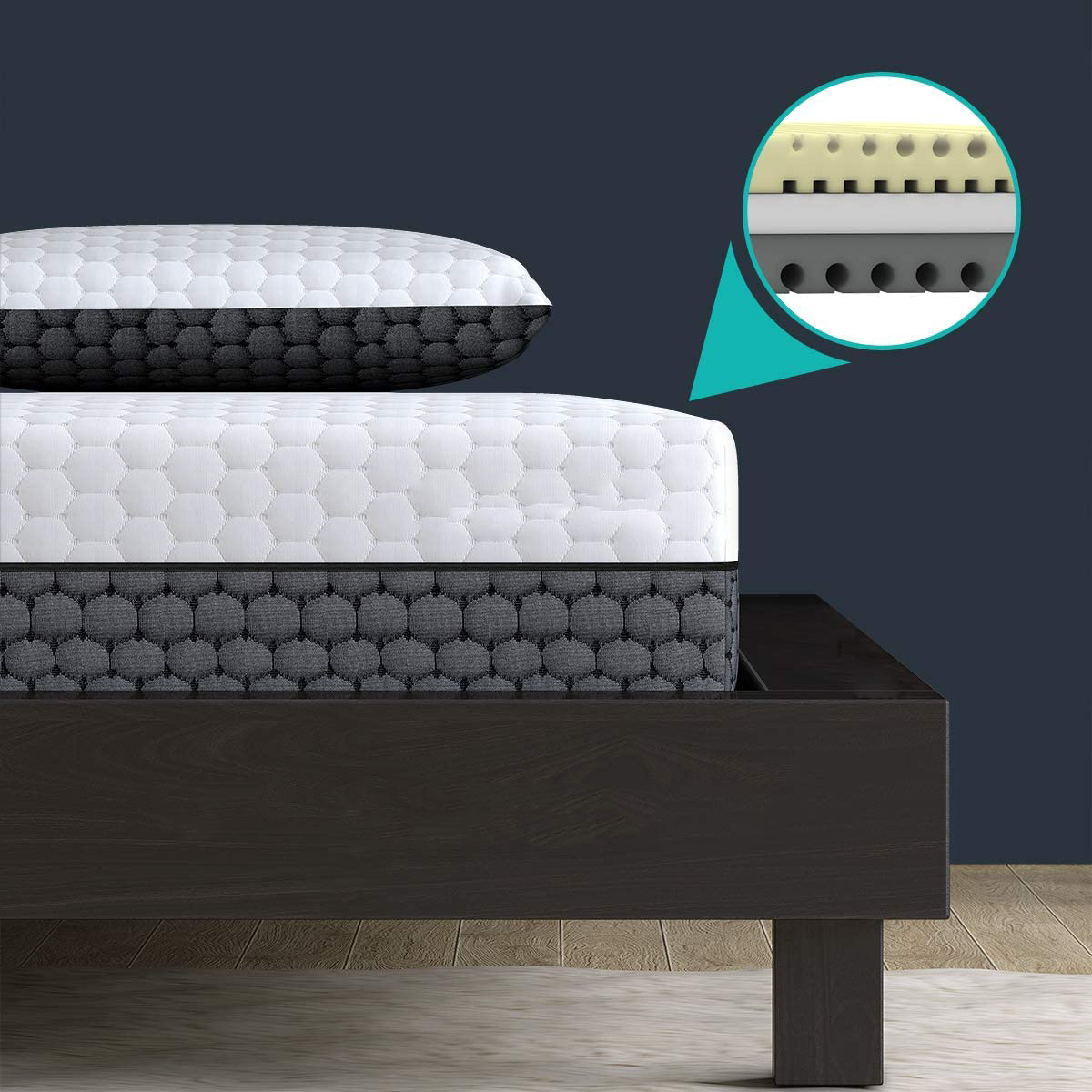 Memory Foam 2 in 1-Soft and Firm Two Sided Flippable Mattress,Ergonomic Divided Zoned Cold Foam,Washable Cover