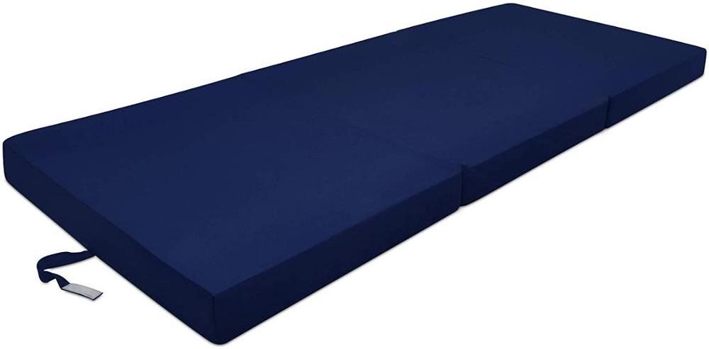 Folding Mattress Campix Space Saving Futon 60 x 190 cm Large Foldable Portable Guest Travel Z Bed Dark Blue