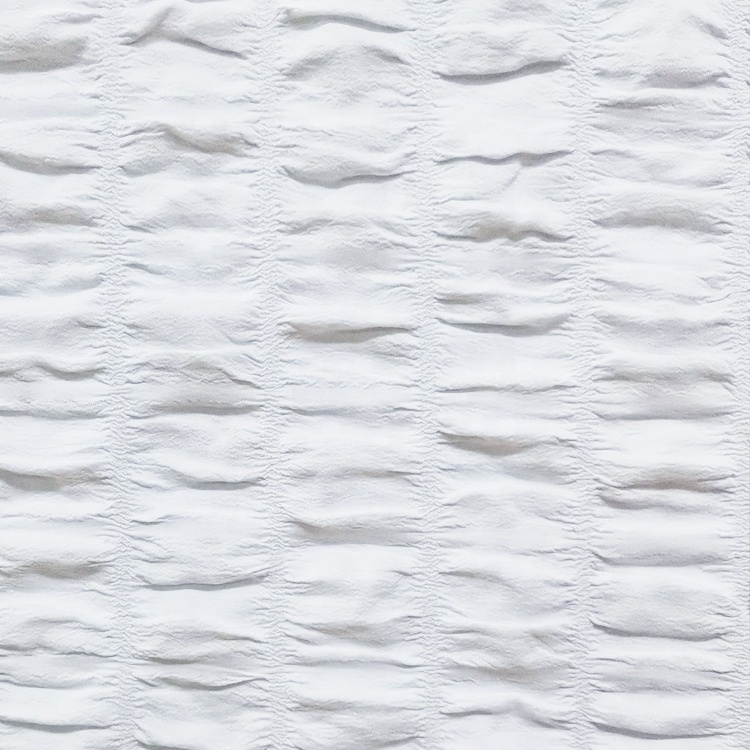 Ready to Ship Hot Sale Waffle Weave  Bubble 100% Polyester White  Bathroom Shower Curtain