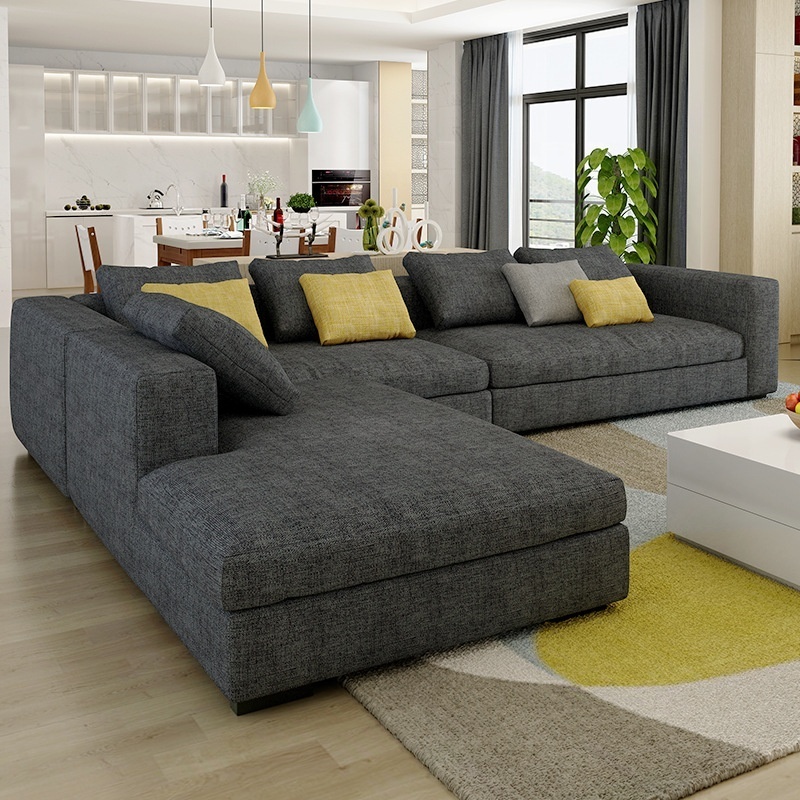 Nordic Luxury Technology cloth corner fabric sofa set furniture Lounge living room sofas sectional Velvet modern l shaped sofa