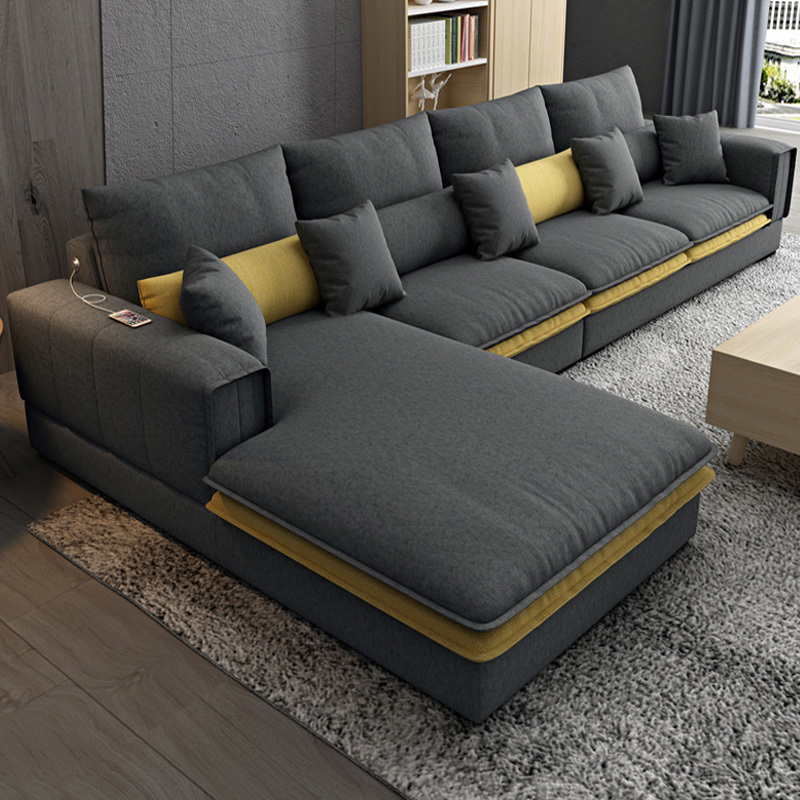 Nordic Luxury Technology cloth corner fabric sofa set furniture Lounge living room sofas sectional Velvet modern l shaped sofa