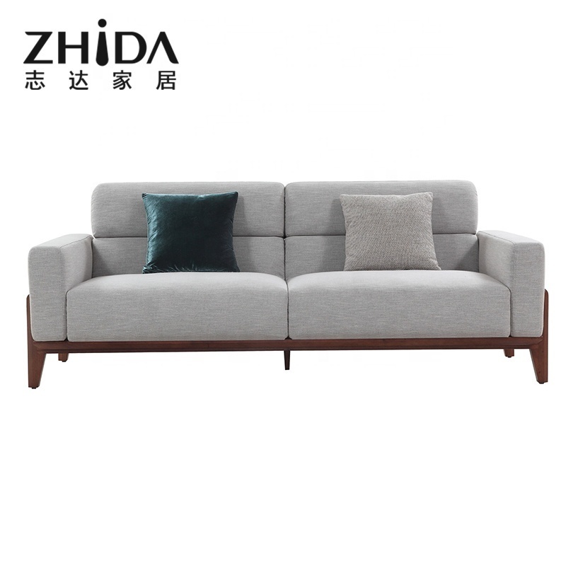 Wholesale Factory Simple Style Living Room 3 2 1 7 Seaters Fabric Office Sofa Set With Wood Frame Recliner With Fabric Leather