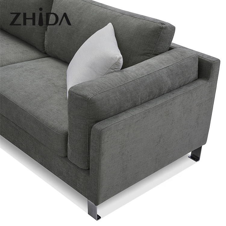 High quality Italy design sofaset home living room Foshan furniture sectionals L shape couch modern fabric sectional sofas