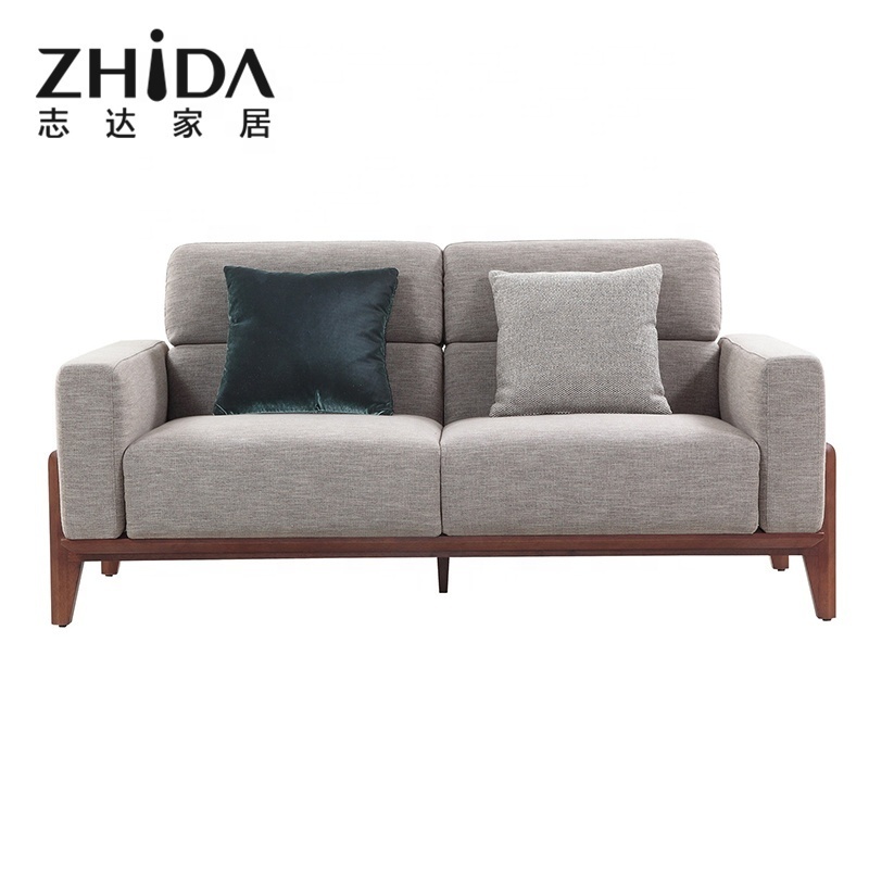 Wholesale Factory Simple Style Living Room 3 2 1 7 Seaters Fabric Office Sofa Set With Wood Frame Recliner With Fabric Leather