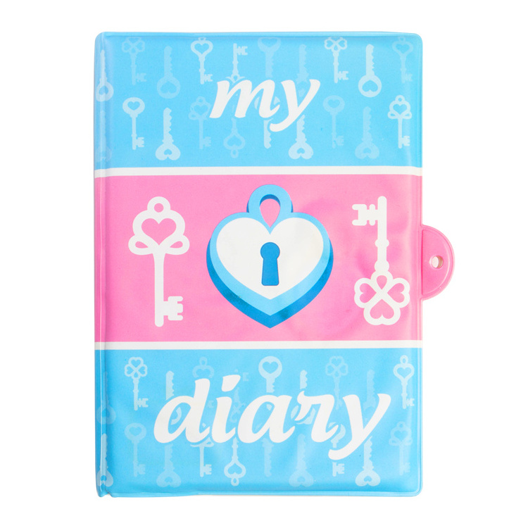 Children A6 Printed Logo Customized Diaries With Lock PVC Diary 2022 Daily Journal Soft Cover Kids Notebook