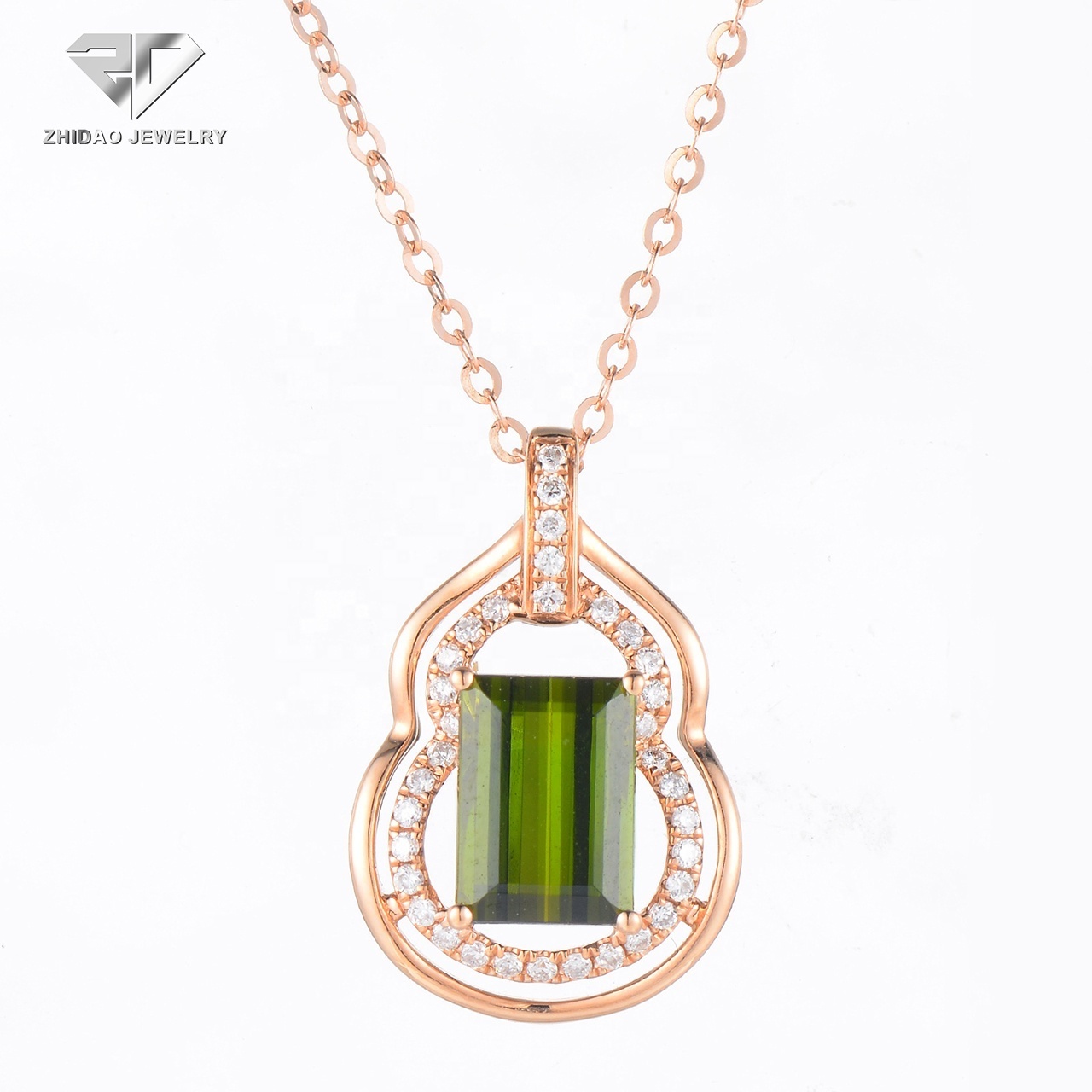 Fashion charm jewelry 18k real gold  real diamond jewelry luxury woman fine jewelry lucky gourd sets