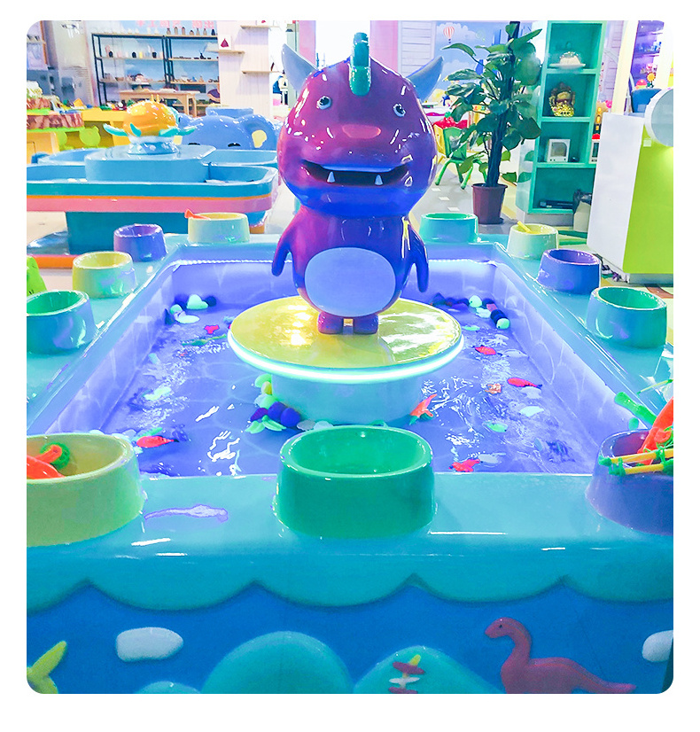 Indoor playground Attractive amusement park fishing game machine  fiberglass Dragon fish ponds for kids