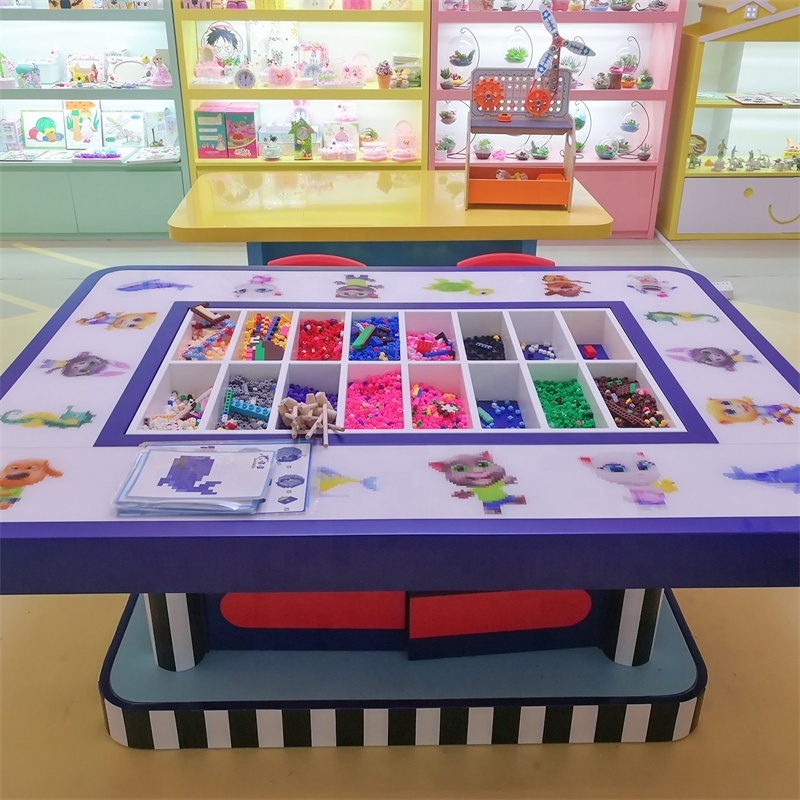 Hot Sale Indoor Playground Wooden Building Block Organizer Table Assembled by Kids for Schools and Kindergartens Wholesale