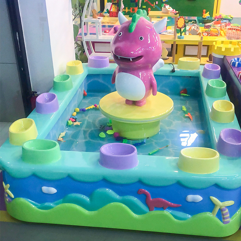 Indoor playground Attractive amusement park fishing game machine  fiberglass Dragon fish ponds for kids