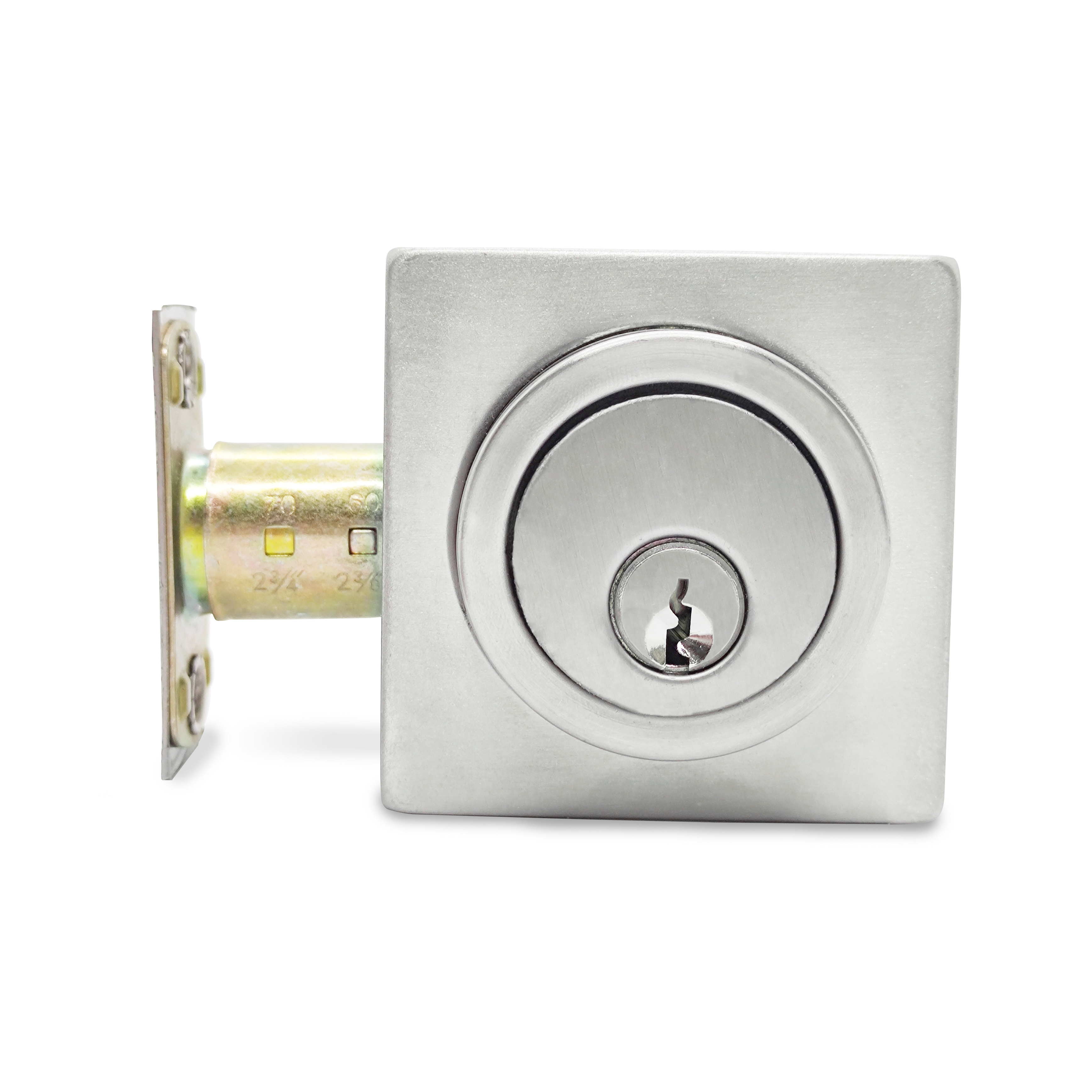 Modern Zinc Alloy Square Door Lock Single Core Deadbolt Lock With Key Door Lock