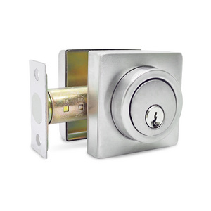 Modern Zinc Alloy Square Door Lock Single Core Deadbolt Lock With Key Door Lock