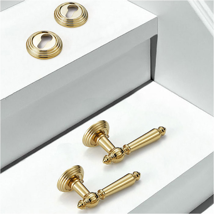 Luxury Indoor Household Door Handle Magnetic Mute Wooden Door Lock Golden Light Luxury Split Lock Set