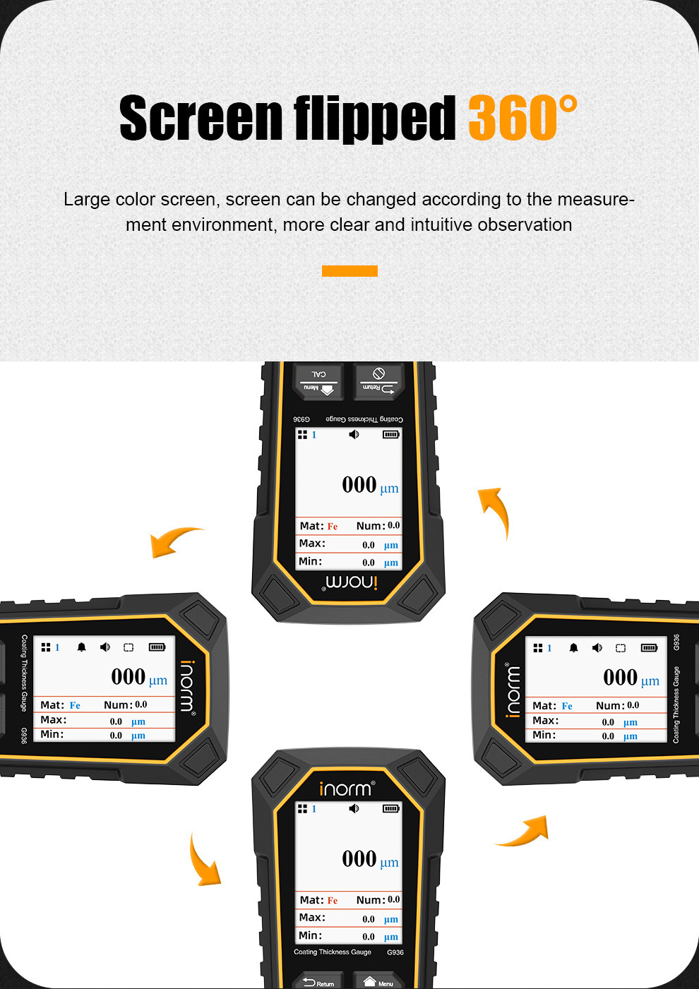 Lcd Display Coating Painting Fe Plating Thickness Gauge Digital Coating Thickness Car Painting Meter Paint Tester