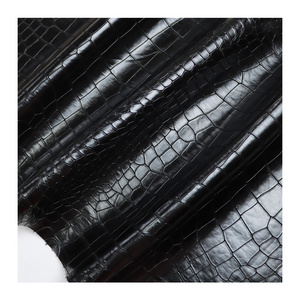 Most popular 1 competitive vinyl garment leather fabric elastic crocodile faux leather sheets for garment skirts shoes making