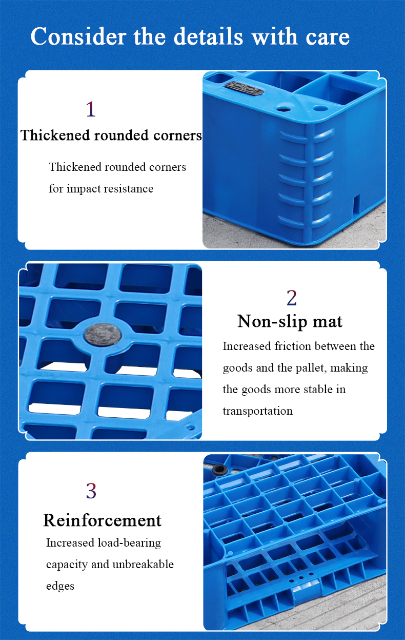 1111C Heavy Duty Plastic Pallet For Logistics Shelves Industrial Warehouse Use Stackable Large Plastic Pallet