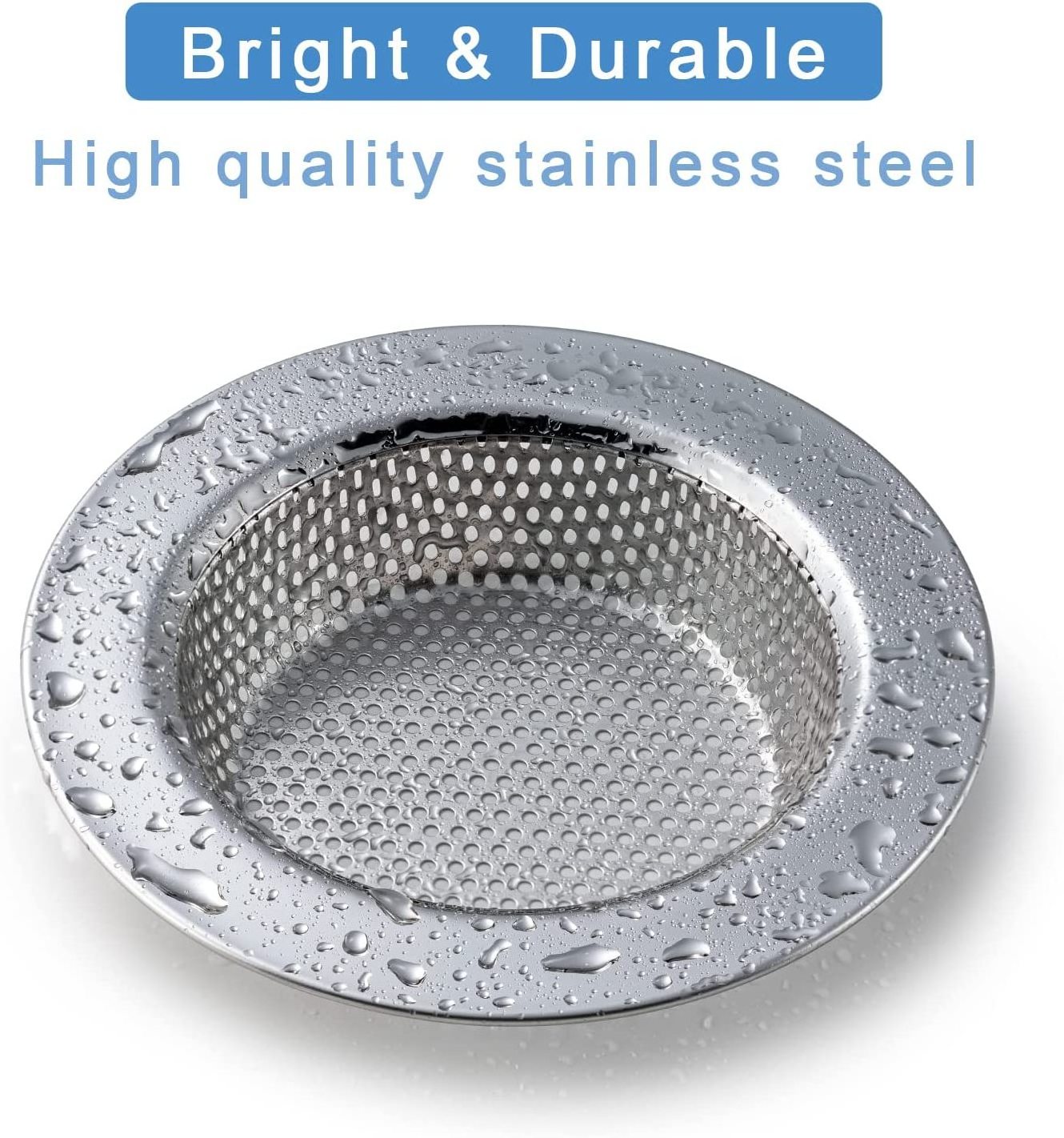 Custom Stainless Steel Sink Drain Strainer Prevent Clogging Fast Flow Colander