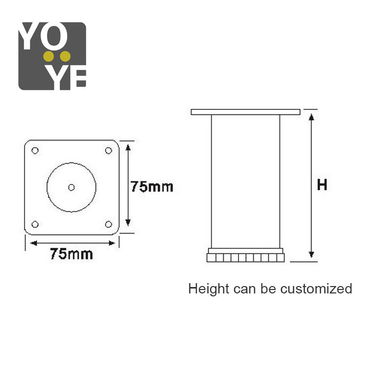 Hotel Chrome Cast Iron Sofa Furniture Legs Feet Adjustable Foot Steel