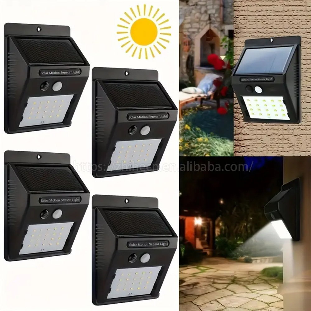 LED Garden Road Solar Panel Powered Battery Motion Sensor Wall Mount Light For Outdoor Lamp