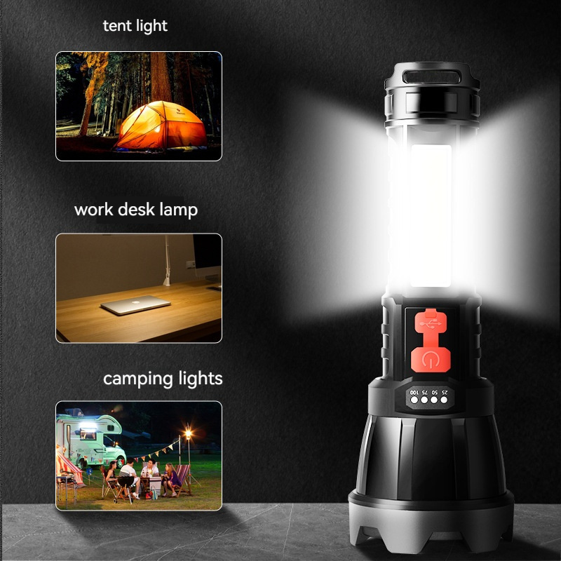 USB Rechargeable Super Bright Pocket-Sized 4 Modes Handheld LED Flashlight for Camping Hiking Outdoor Emergency