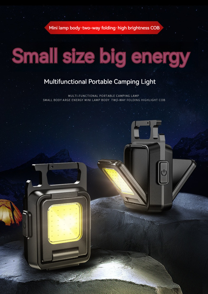 Mini Rechargeable Portable Pocket Key Chain Waterproof Magnetic COB Led Keychain Light Flashlight Camping Flashlights