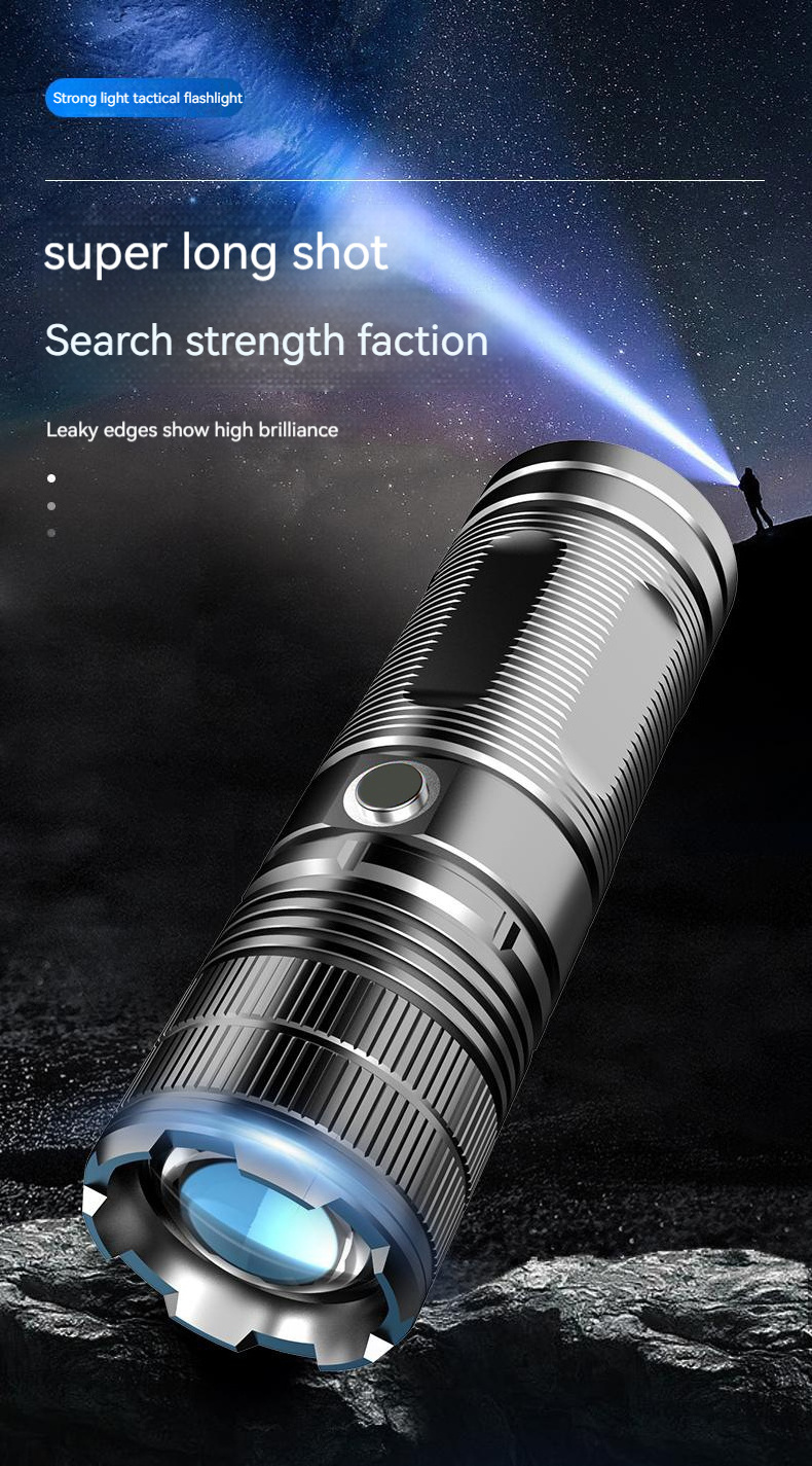 P70 zoom white laser flashlight multifunctional waterproof flashlight USB rechargeable flashlight