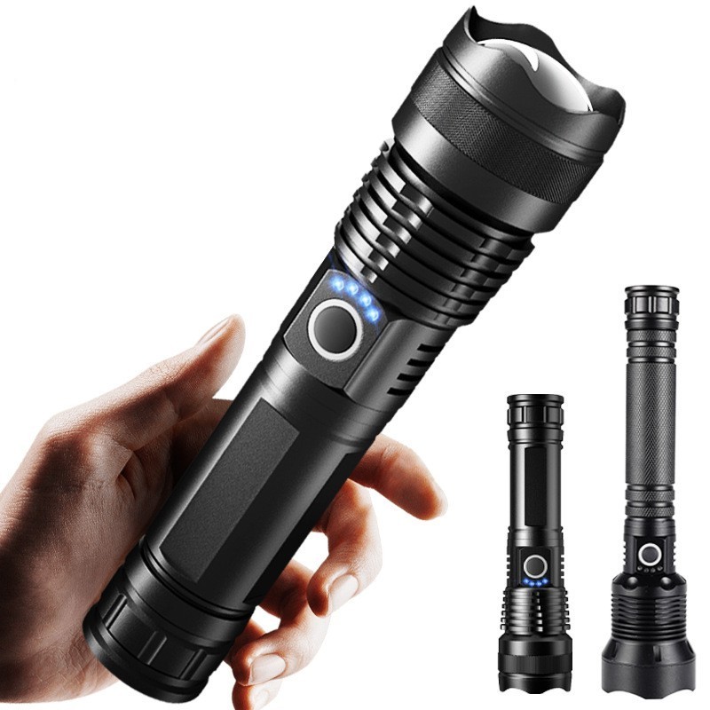 Rechargeable 900000 High Lumens Super Bright  XHP70  flashlight LED torch light  for Camping