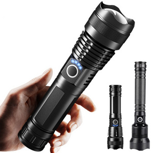 Rechargeable 900000 High Lumens Super Bright  XHP70  flashlight LED torch light  for Camping