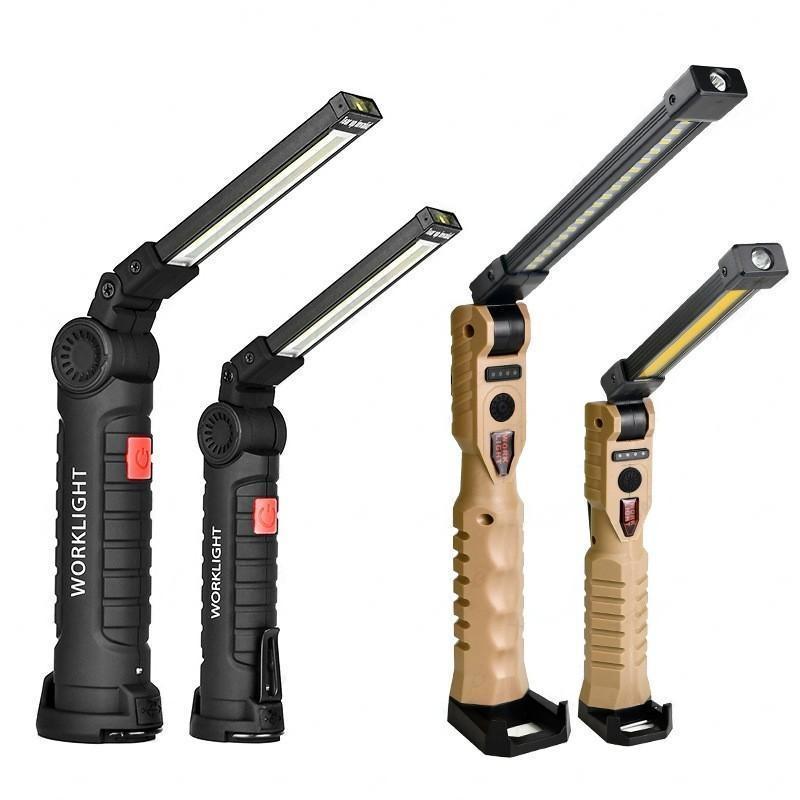 Portable Cob Led Flashlight Usb Rechargeable Work Light Foldable Emergency Inspection Work Lights