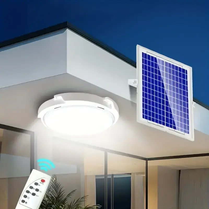 Waterproof Ip65 Outdoor Indoor 30-500W Intelligent Solar LED Ceiling Light With Solar Panel