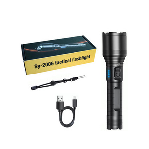 XHP60 High Brightness LED Flashlight USB Rechargeable Aluminum Alloy Zoom Tactical Flashlight