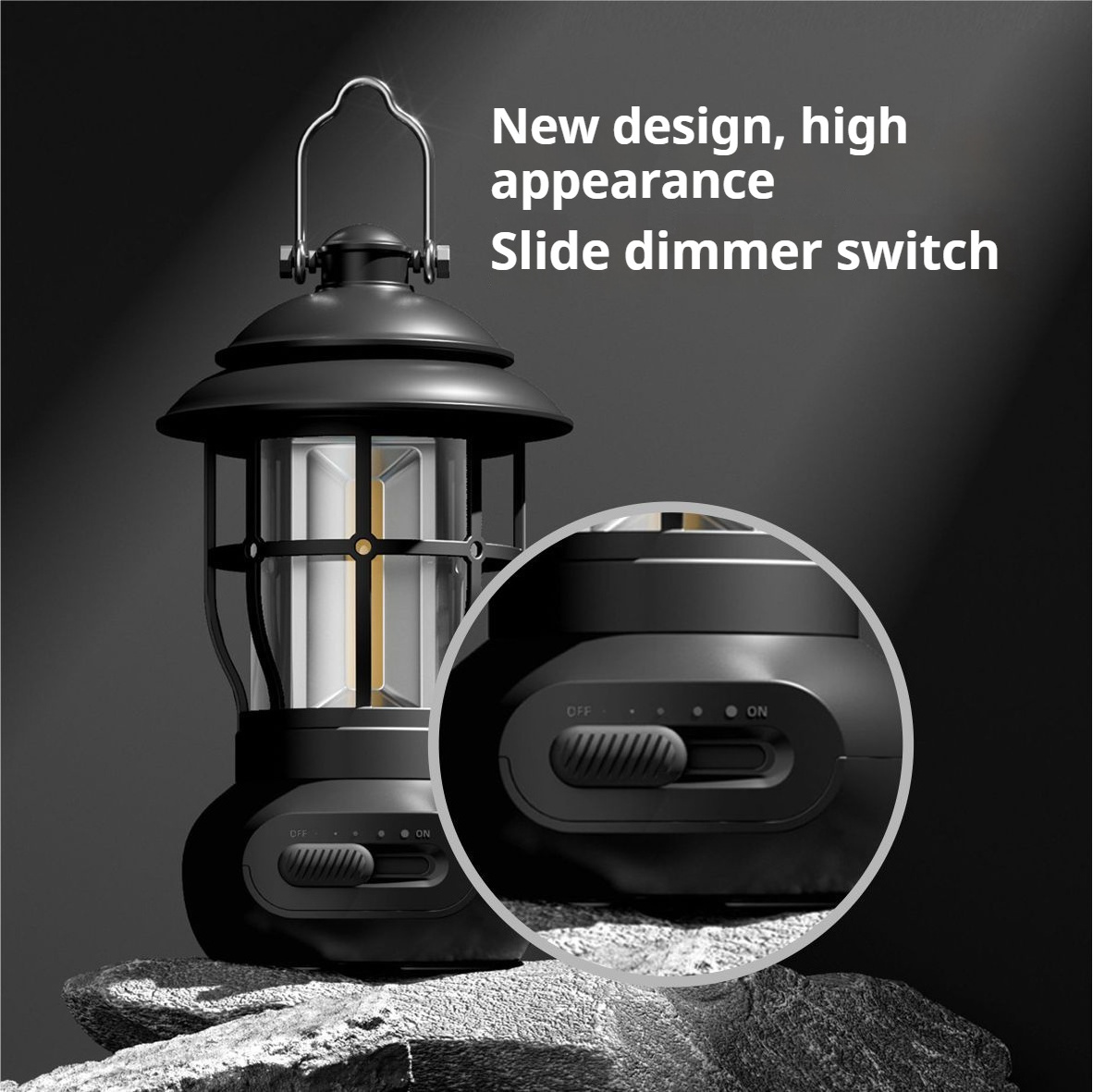 New Portable Slide switches Emergency Lamp Vintage COB ABS USB Rechargeable Camping Lantern