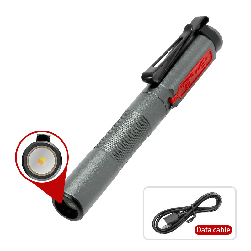 Outdoor Camping Multifunctional LED Light Pen Dual light source Rechargeable Type-C Medical Pen with Led Light