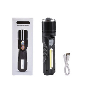 Portable cob Adventure Flashlight USB Charging 1500 Lumen aluminum Zoom Flashlight  For Fishing Camping