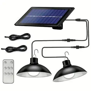 LED Hanging Solar Shed Light Chandelier Lamp Solar Pendant Light Outdoor Waterproof Garden Lights