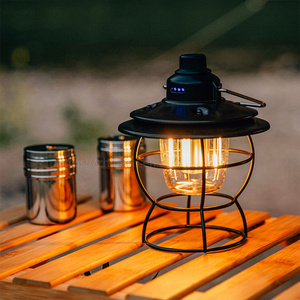 Portable Waterproof Emergency Hanging Tent ABS USB Rechargeable Retro LED Camping Light Lantern