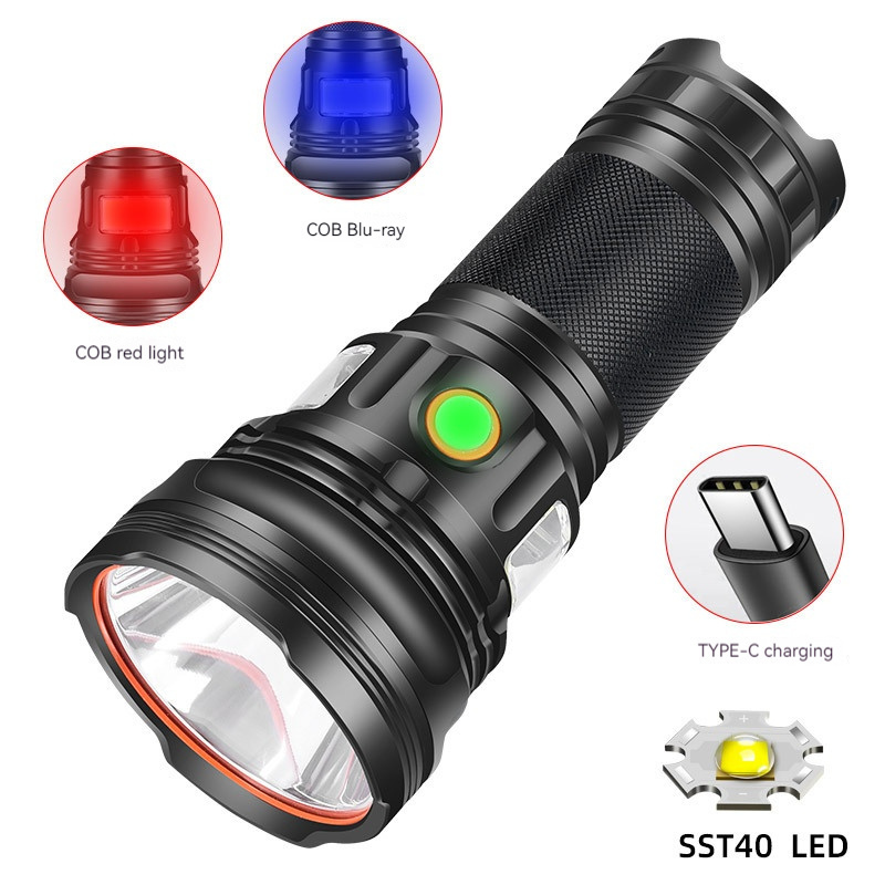 SST40 LED High Power Remote Multi-function SST40 Tactical Led Torch Usb Rechargeable Pocket Emergency Flashlight