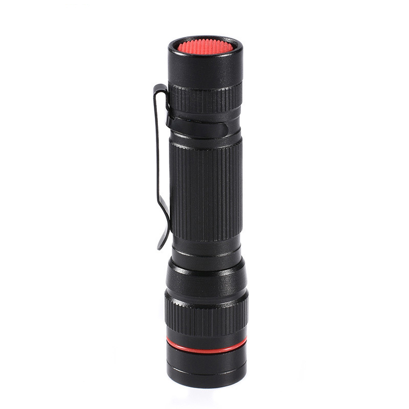 OEM Super Xpe Q5 Flashlight Portable Zoomable Edc Torch Mini Led Flashlight With Pen Holder