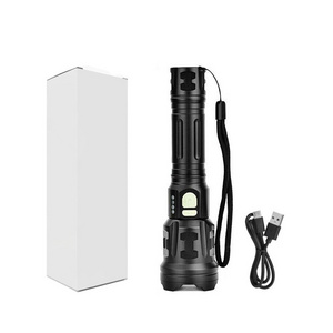 Strong light flashlight LED aluminum alloy flashlight rechargeable zoom flashlight