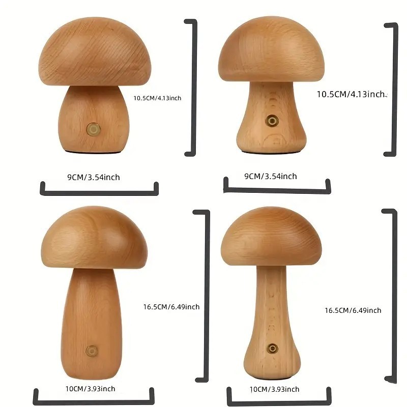 Hot Sale Mushroom Decorative Night Light Acrylic Mood Lamp Led Wooden Light With Touch Switch