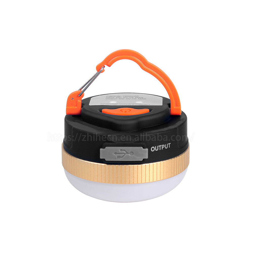 Fishing Outdoor 3 LED Magnet Power Bank Warning Lamp ABS Rechargeable Mini Camping Lantern for Outdoor Use Tent Light