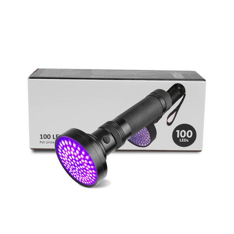 LED light purple light flashlight fluorescent agent detection light ultraviolet  100 Led UV Flashlight