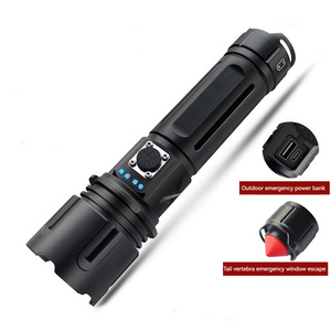 High Lumens 5 Modes Zoomable Rechargeable Usb Flashlight High Powered Long Range Led Tactical Flashlight