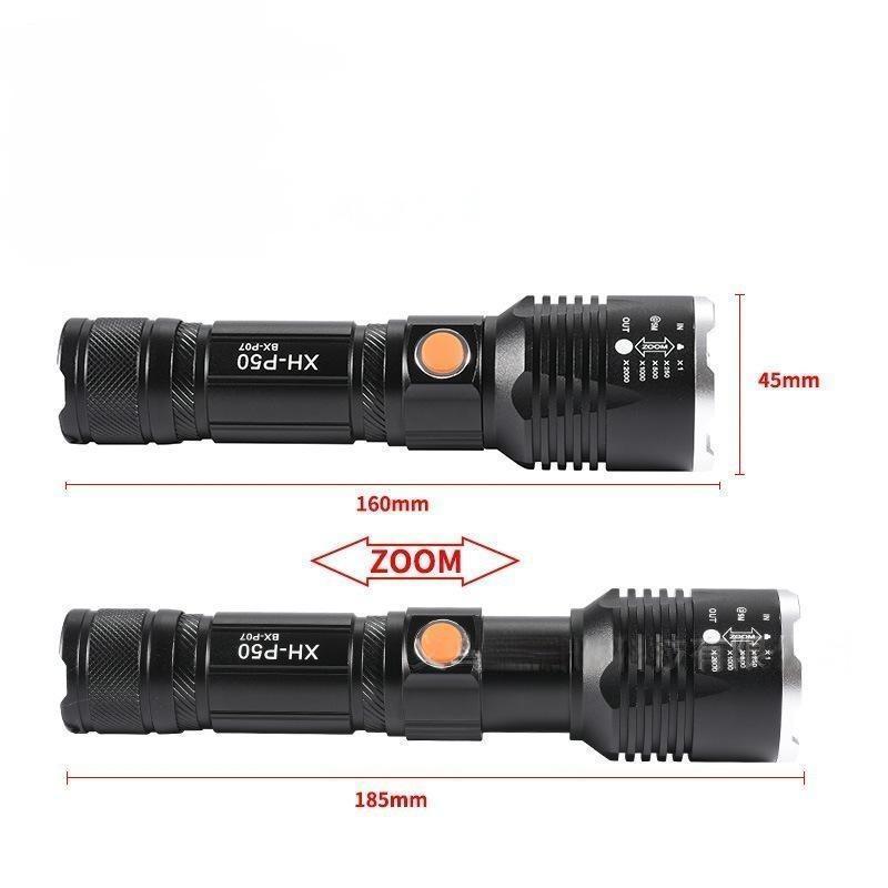 Super Bright Flashlight Zoomable Water Resistant  XHP50  Camping Emergency 3000 High Lumens LED Flashlights